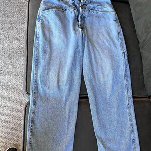 MARITHE' FRANCOIS GIRBAUD Jeans, Size 33, Stone Washed Blue.